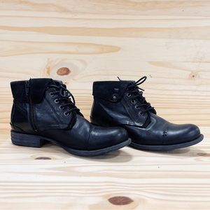 Miz Mooz Black Leather Ankle Boot (Size 7)